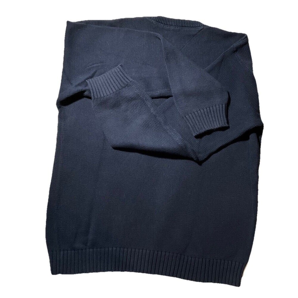 Tommy Hilfiger Men’s Navy Crest Logo Cotton Crewneck Sweater XXLT - Picture 4 of 5